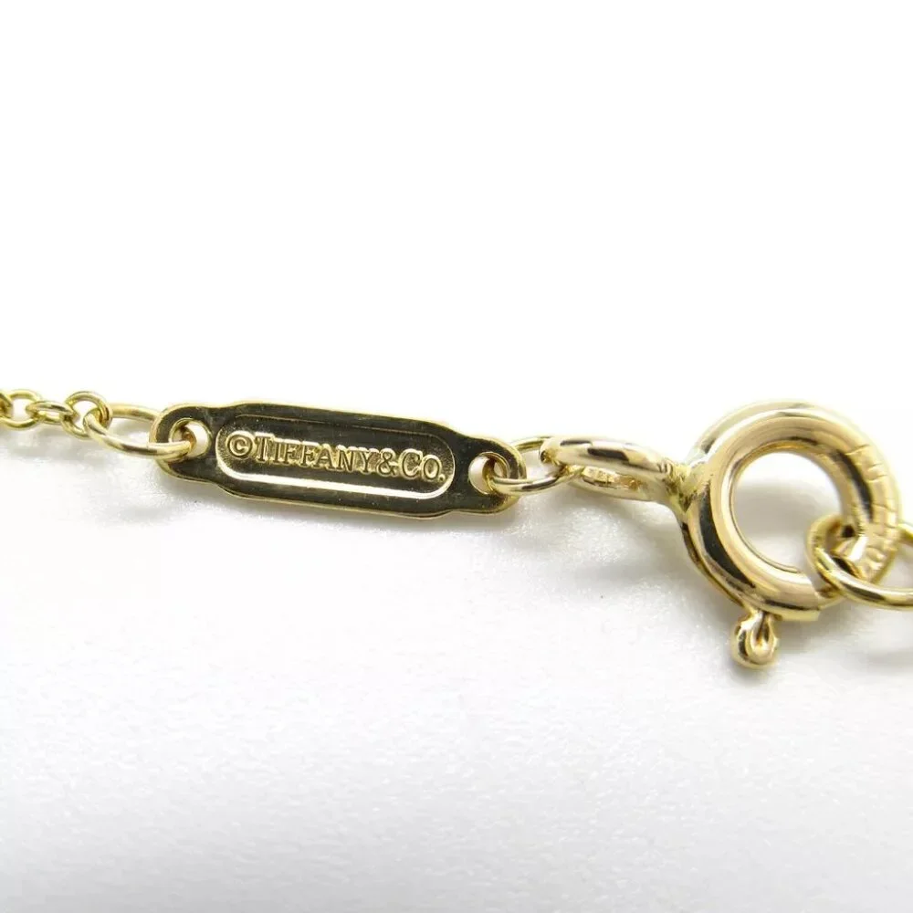 TIFFANY＆CO T Smile Small Necklace pendant K18 Yellow Gold Used